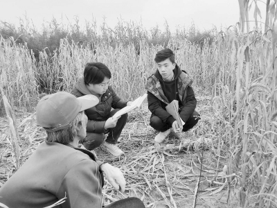 <br>          驻村工作期间，王华（图右）走进田间地头，了解村民实际情况。<br>图片由受访者提供<br><br>        