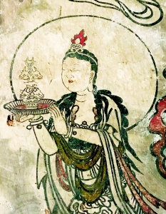           壁画中的供养菩萨        