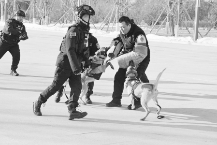           民辅警向社会各界展示山西公安良好形象 本报记者 康乐 摄        