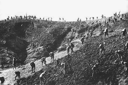           八路军开荒造田。        