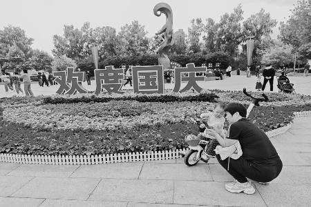 花卉装点公园广场