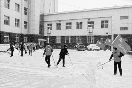 闻令而动，筑牢融雪除冰“温暖防线”。 图片由山西焦煤汾西柳湾矿青年突击队提供